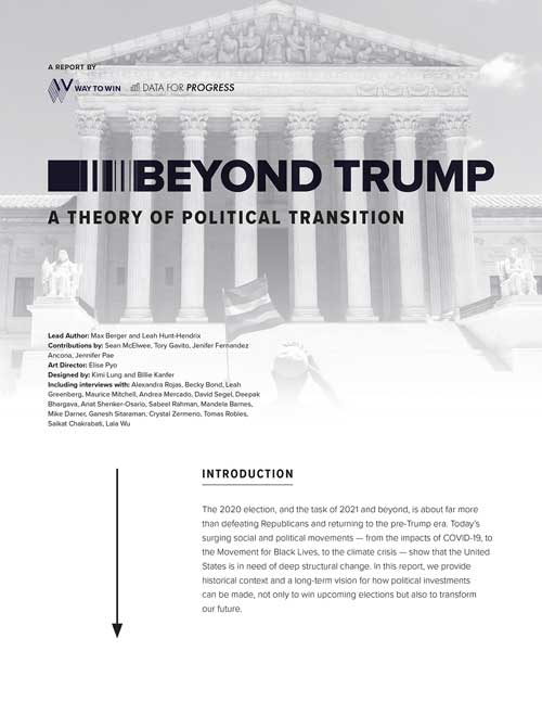 Cover of the 2020 Beyond Trump report